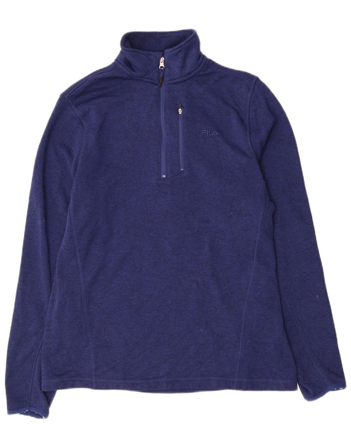 FILA Sweatshirt med lynlås til mænd, stor marineblå polyester