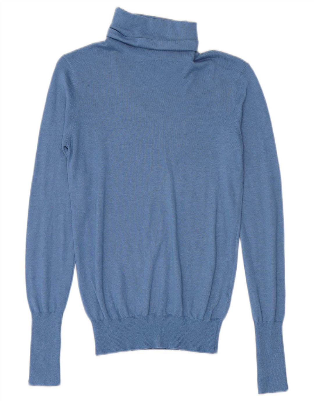 Zara Dame Roll Neck Jumper Sweater UK 10 Small Blue Modal