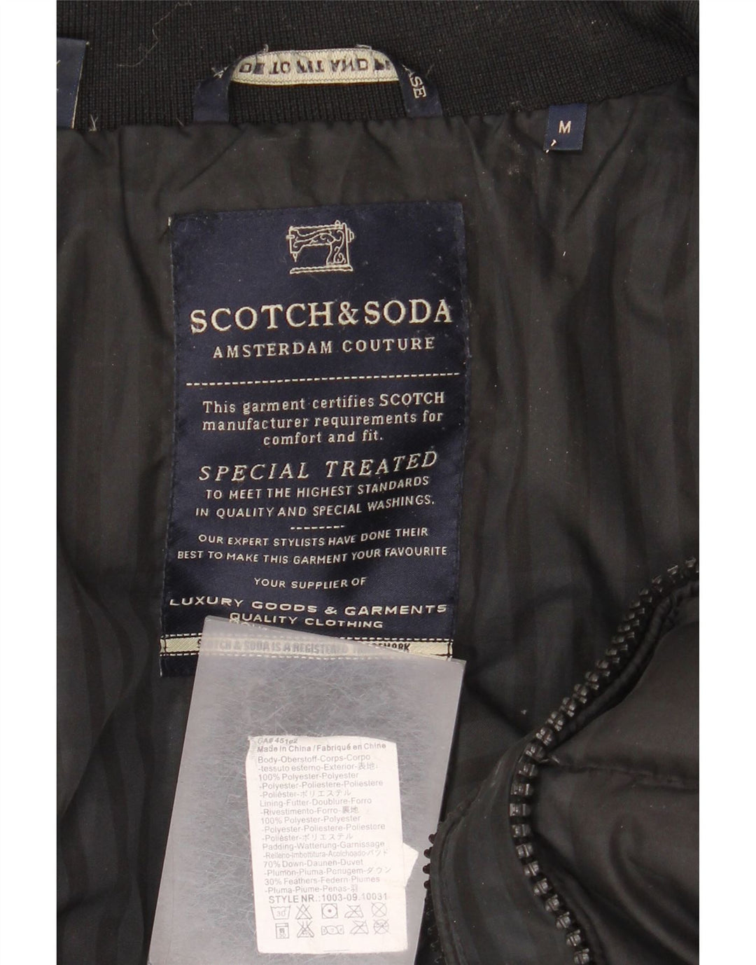 Scotch & Soda Herre Amsterdam Couture polstret jakke UK 38 Medium Black Check