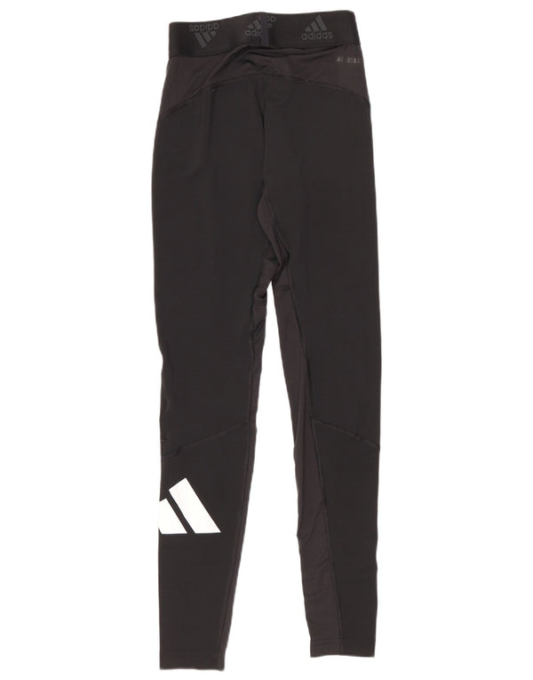 Adidas Graphic Leggings til kvinder UK 10 Small Black Polyester