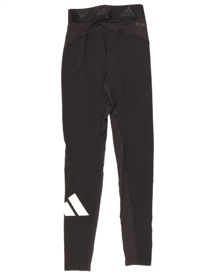 Adidas Graphic Leggings til kvinder UK 10 Small Black Polyester
