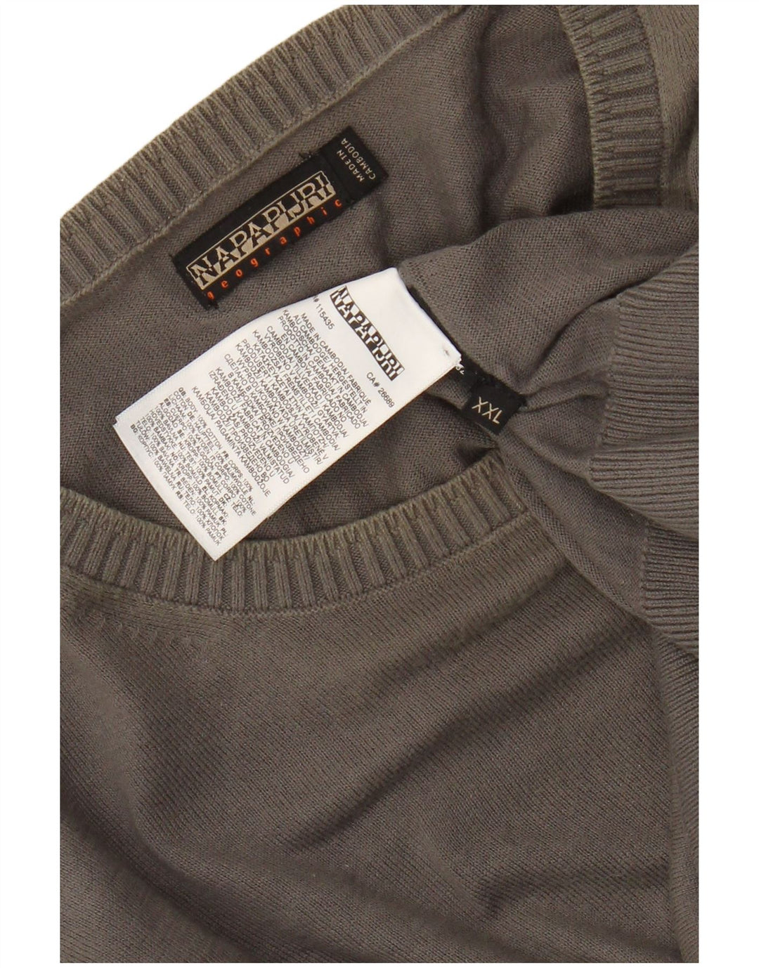 NAPAPIJRI Herre sweater med rund hals 2XL grå bomuld