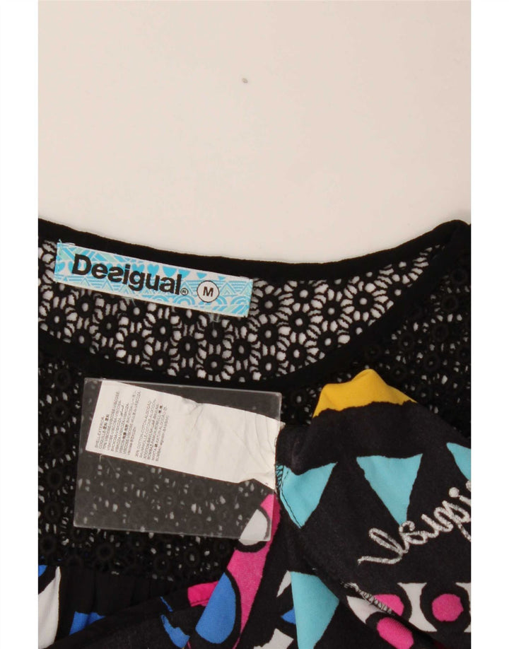 Desigual Dame Grafisk Tunika Top UK 14 Medium Flerfarvet Geometrisk