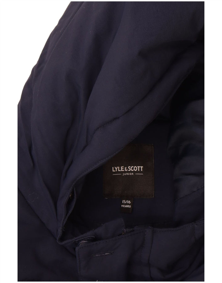 Lyle & Scott drenge polstret hættejakke 15-16 år marineblå polyamid