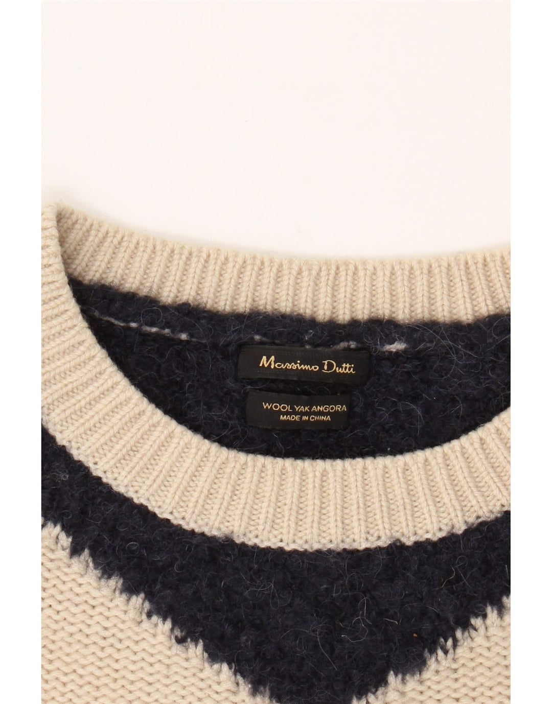 MASSIMO DUTTI Womens Crew Neck Jumper Sweater UK 14 Medium Navy Blue Vintage Massimo Dutti and Second-Hand Massimo Dutti from Messina Hembry 