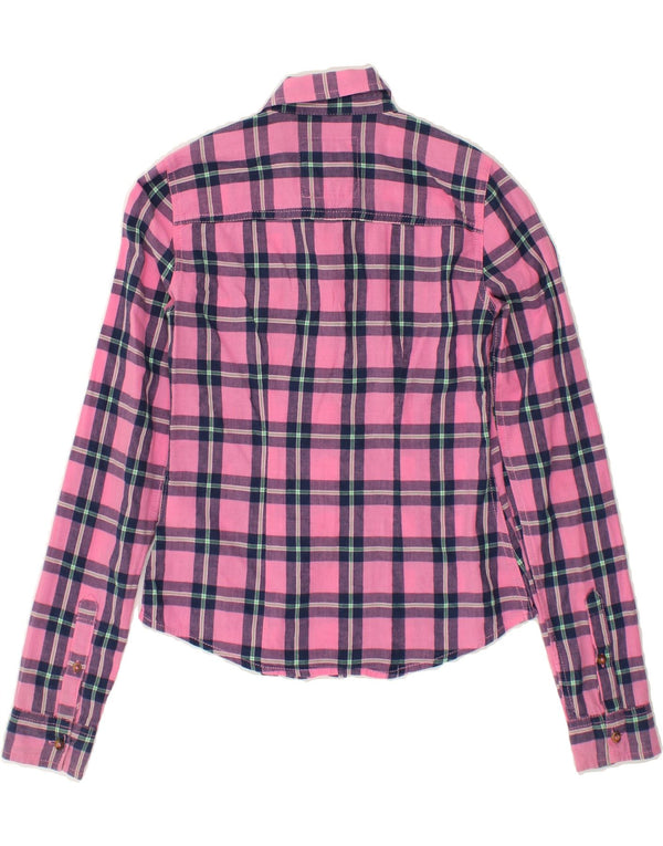 ABERCROMBIE & FITCH Pigeskjorte 11-12 år Medium Pink ternet bomuld