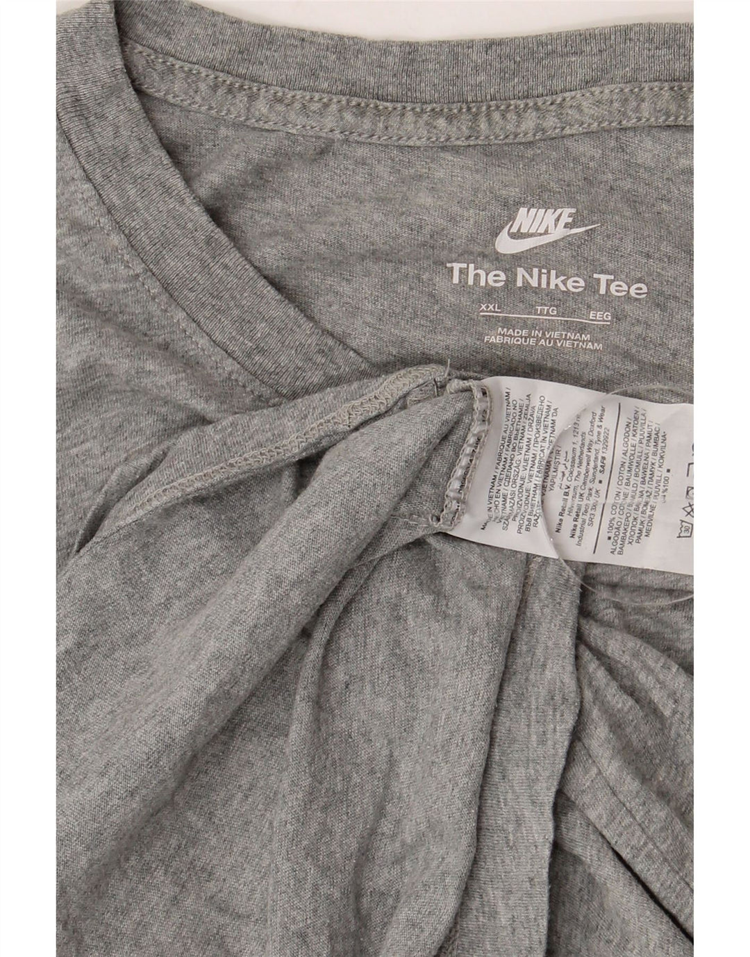 NIKE T-shirt top til mænd 2XL Grå Flecked Bomuld
