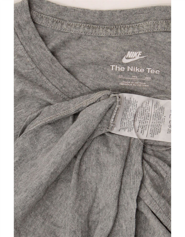 NIKE T-shirt top til mænd 2XL Grå Flecked Bomuld