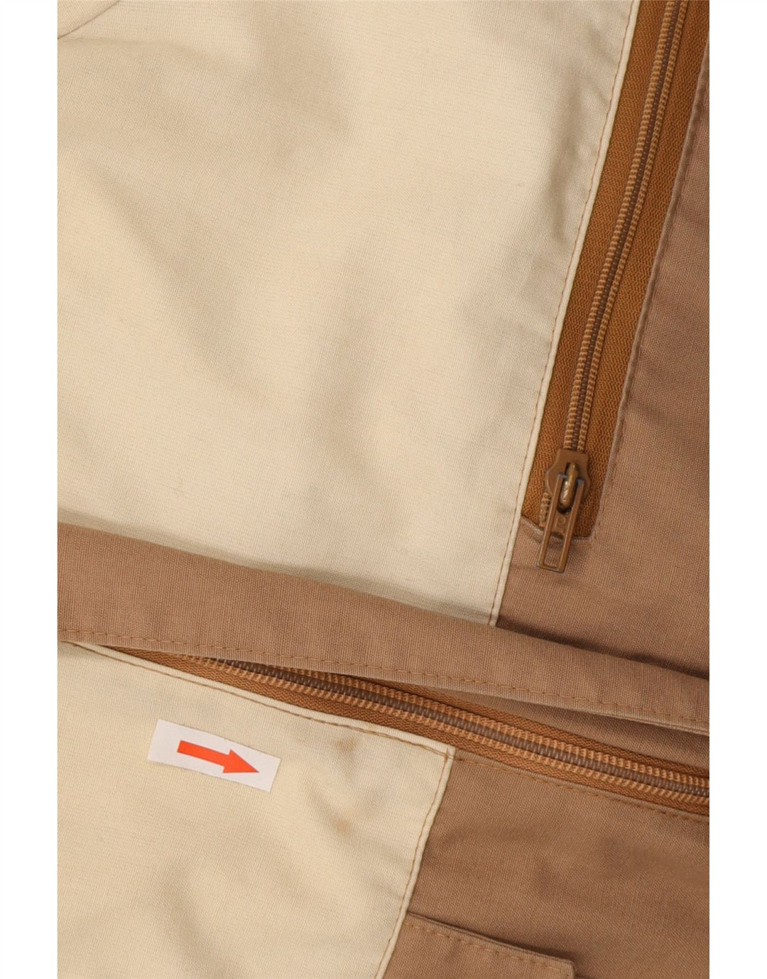 Vintage vindjakke med hætte til mænd IT 46 Small Beige Colourblock