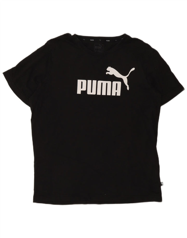 PUMA Grafisk T-shirt top til mænd, stor sort bomuld