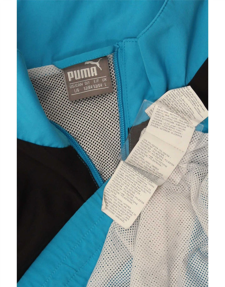 Puma Træningsdragt til mænd, topjakke, stor blå farveblok polyester