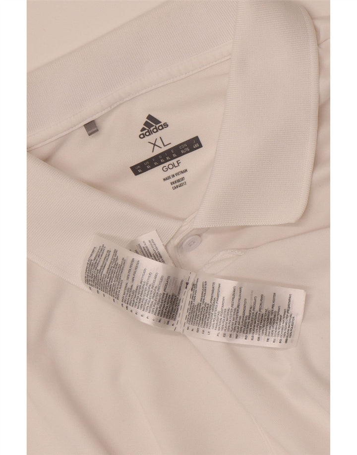Adidas Herre Golf Polo Shirt XL Hvid Polyester