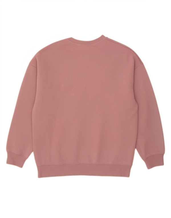 Puma Dame Oversized Sweatshirt Jumper UK 10 Small Pink Bomuld