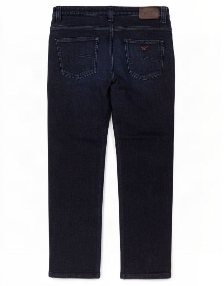 Armani Straight Jeans til mænd W34 L29 Marineblå Bomuld