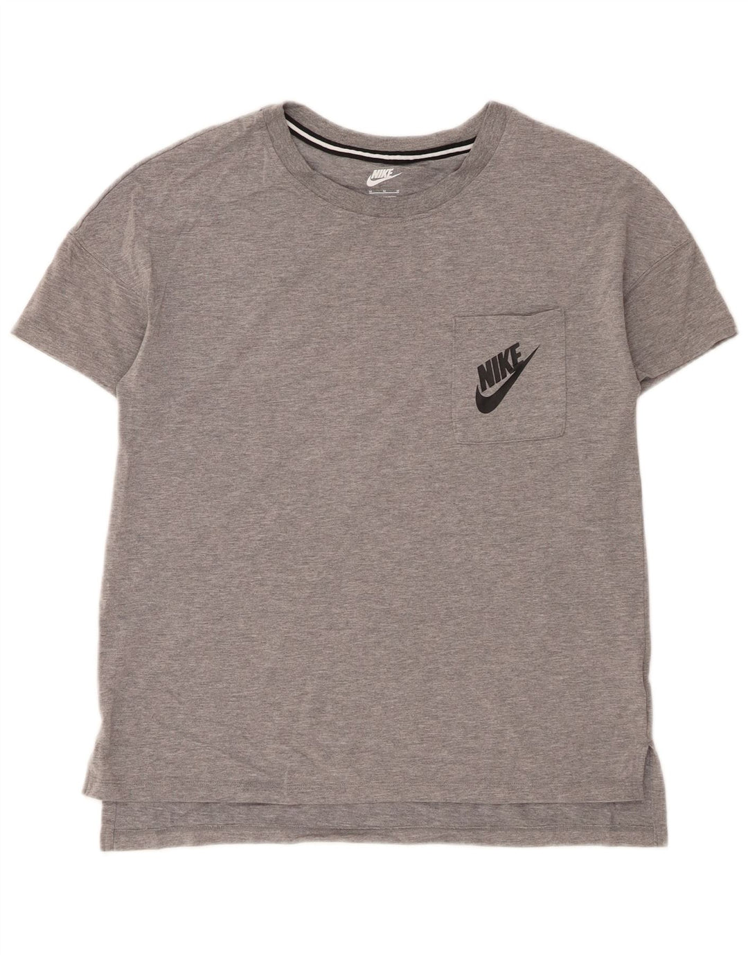 Nike Dame T-Shirt Top UK 14 Medium Grey Flecked Modal