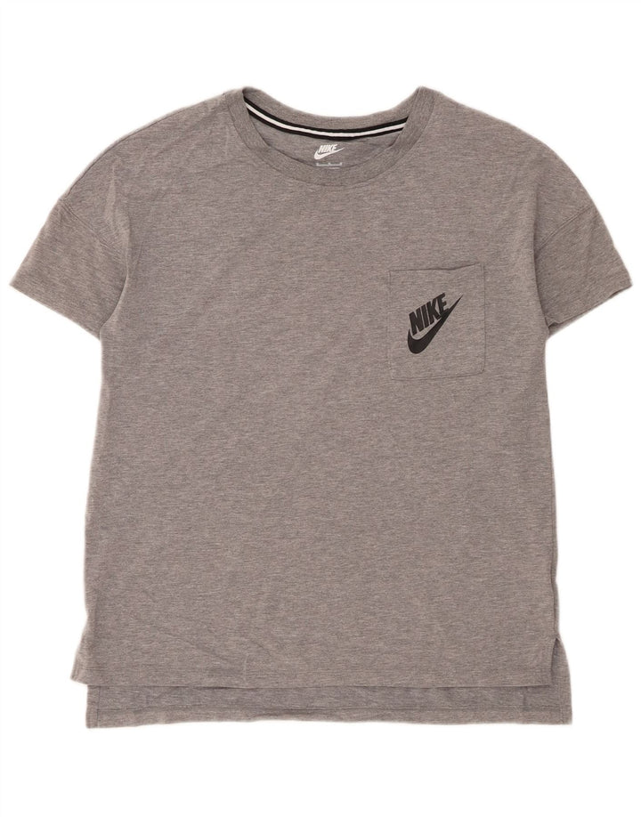 Nike Dame T-Shirt Top UK 14 Medium Grey Flecked Modal