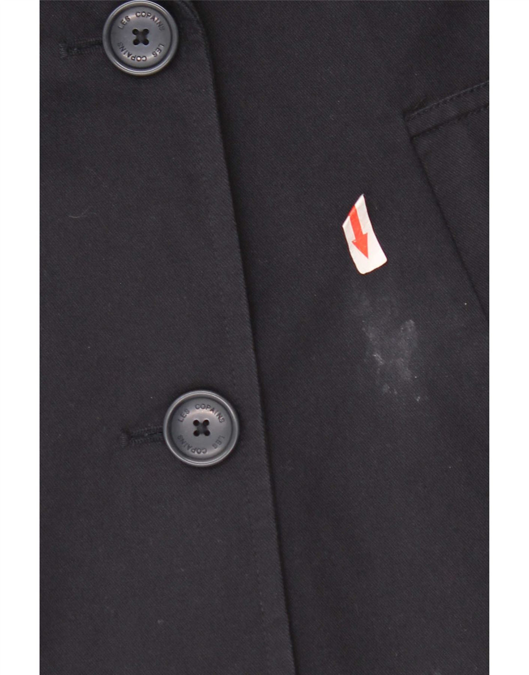 Les Copains Dame Oversized Pea Coat UK 10 Small Navy Blue Bomuld