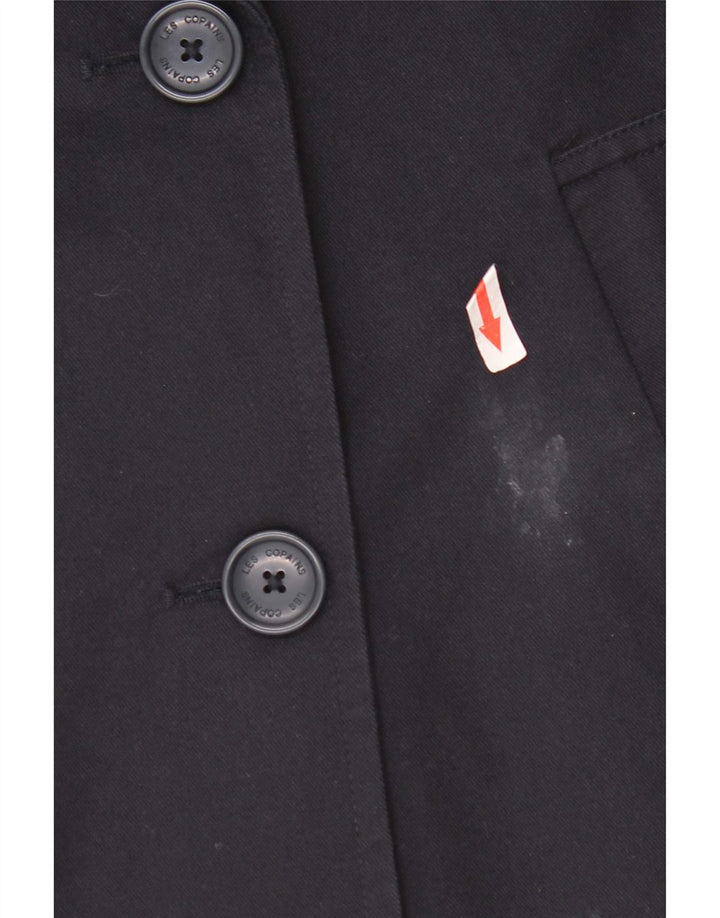 Les Copains Dame Oversized Pea Coat UK 10 Small Navy Blue Bomuld