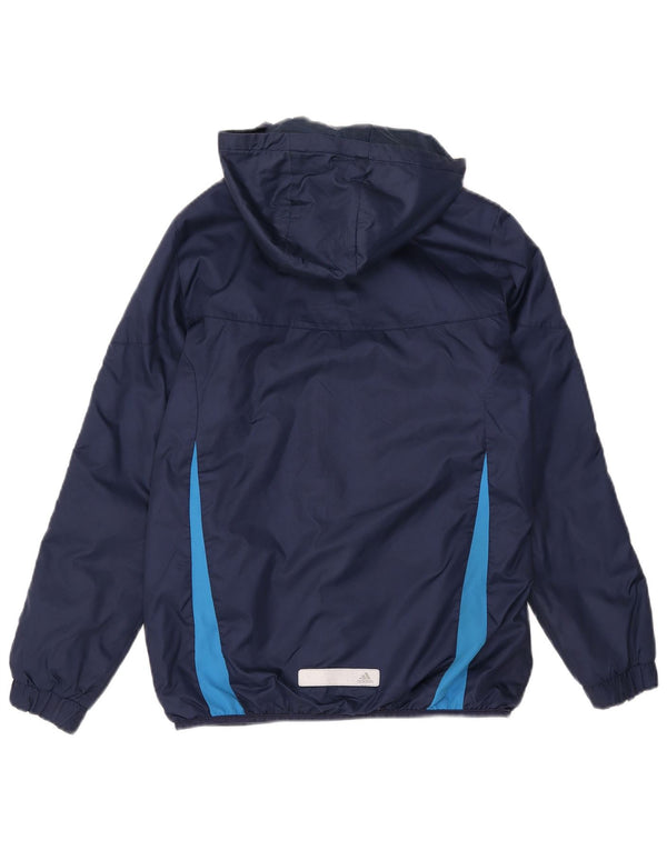 ADIDAS Windbreaker-jakke med hætte til piger 13-14 år Navy Blue Colourblock
