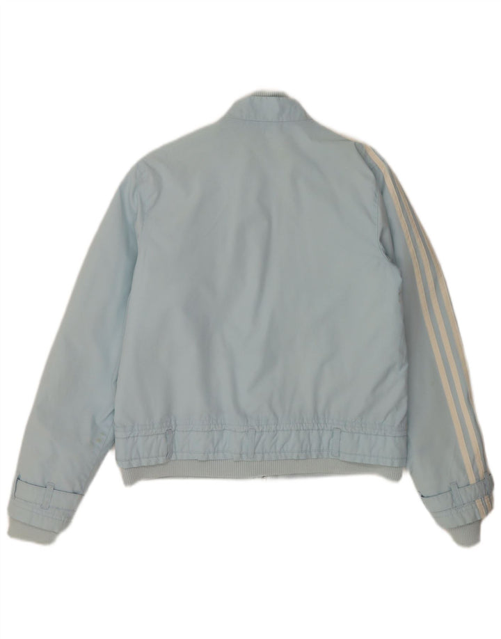 Adidas Womens Bomber Jacket UK 10 Small Blue Polyester