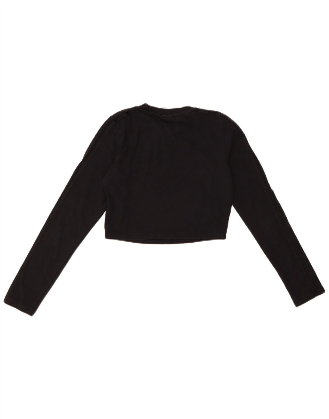 ADIDAS Dame Crop Top Langærmet UK 10 Small Black Bomuld