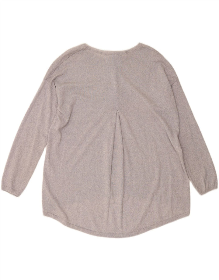 MONSOON Dame Loose Fit Boat Neck Jumper Sweater UK 14 Medium Lilla Uld