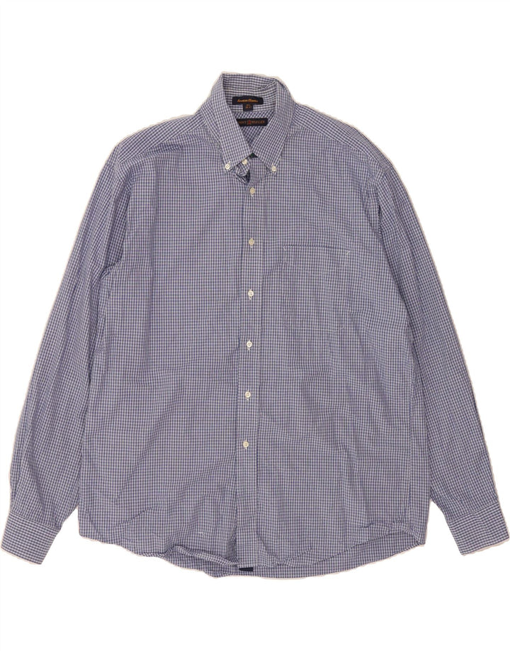 TOMMY HILFIGER Mens Shirt Size 16 1/2 Large Blue Check Vintage Tommy Hilfiger and Second-Hand Tommy Hilfiger from Messina Hembry 