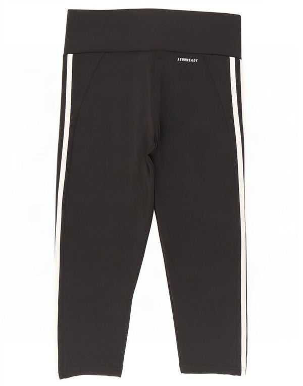 Adidas Dame Aeroready Capri Leggings UK 8/10 Small Black Polyester