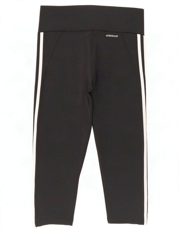 Adidas Dame Aeroready Capri Leggings UK 8/10 Small Black Polyester