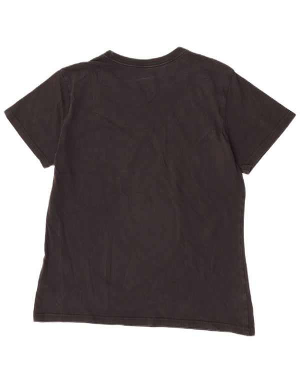 Adidas Dame Grafisk T-Shirt Top UK 16/18 Stor Sort Bomuld