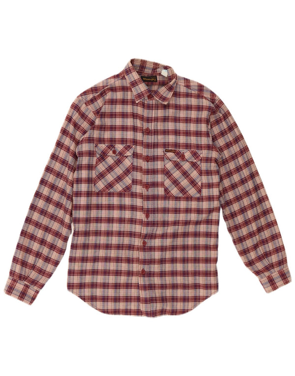 Wrangler Flanellskjorte til mænd str. 38 15 Medium rød ternet bomuld