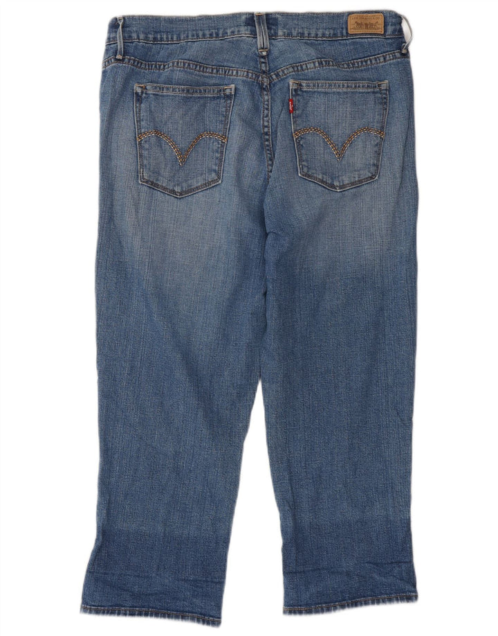 LEVI'S Dame Højtaljede Capri Jeans US 8 Medium W23 L22 Blå Bomuld