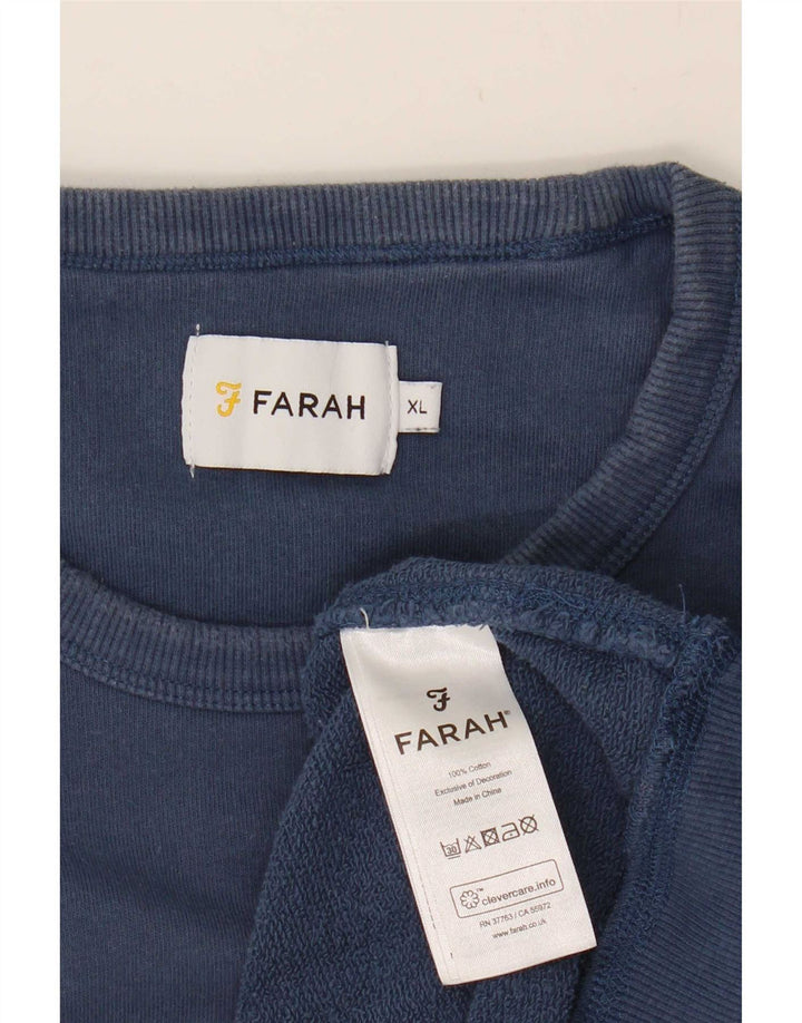 Farah Sweatshirt Jumper til mænd XL Blå Bomuld
