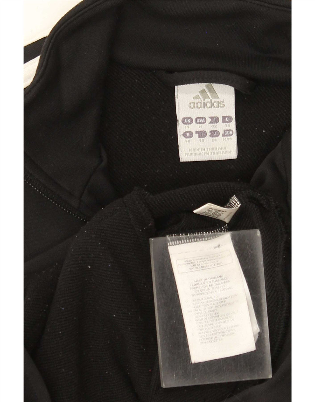 Adidas træningsdragt topjakke til kvinder UK 14 Medium Sort Polyester