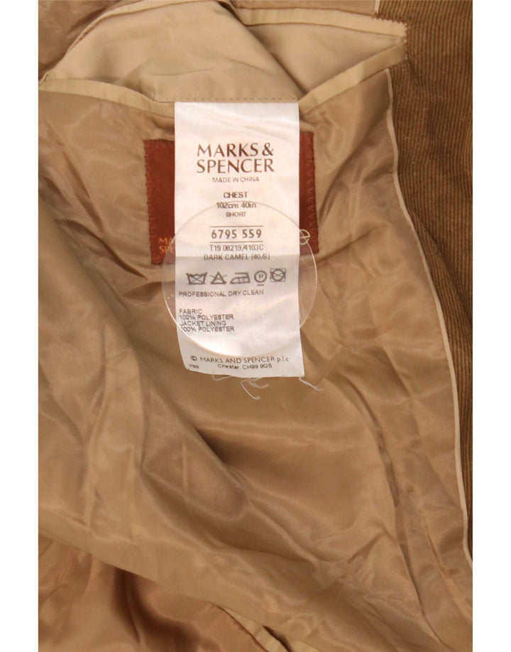 Marks & Spencer Herre 3-knaps Corduroy Blazer Jacket UK 40 Medium Beige