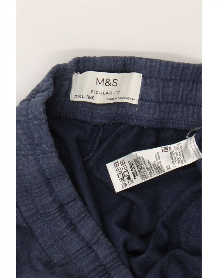 MARKS & SPENCER Træningsdragt bukser til mænd 2XL marineblå bomuld