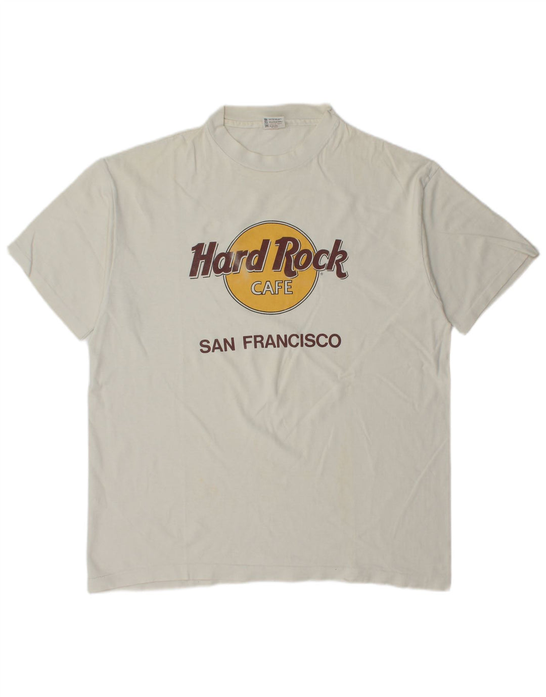 HARD ROCK CAFE Herre San Francisco Grafisk T-Shirt Top XL Hvid Bomuld