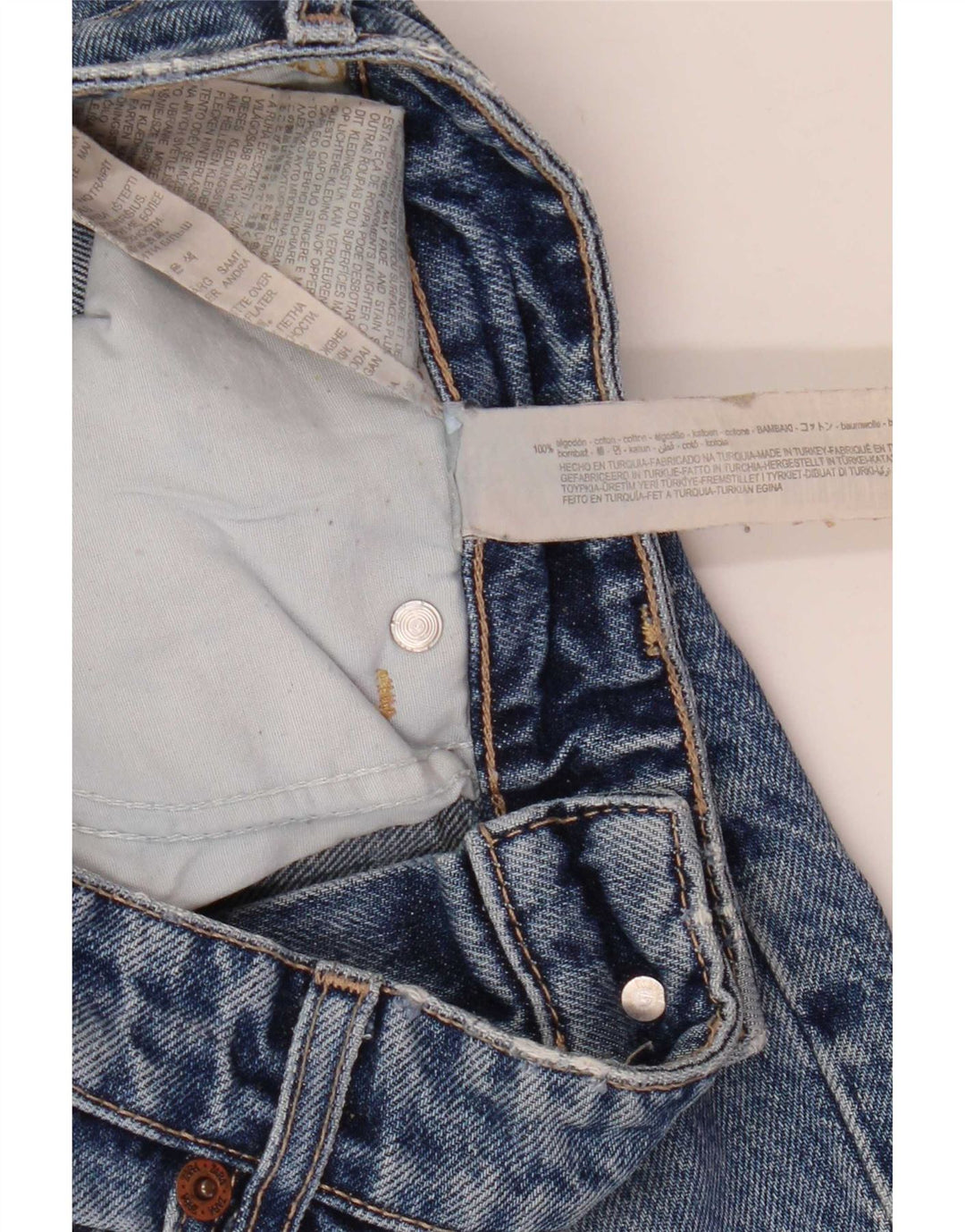 Zara Dame Jeans med brede ben EU 40 Medium W30 L33 Blå Bomuld