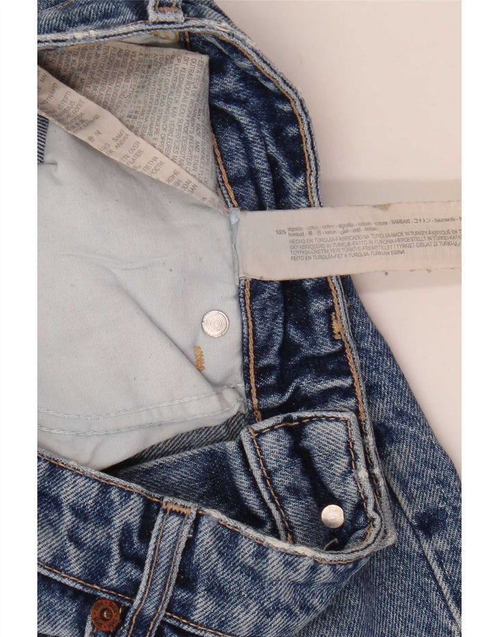 Zara Dame Jeans med brede ben EU 40 Medium W30 L33 Blå Bomuld