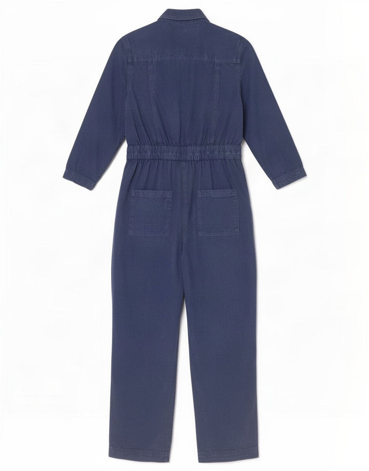 Marks & Spencer Dame Langærmet Jumpsuit UK 8 Small Blue Lyocell