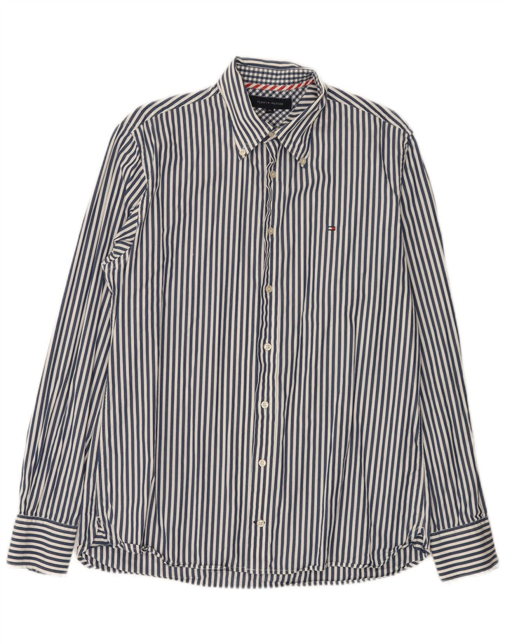 Tommy Hilfiger Herreskjorte Medium Blå Stribet Bomuld