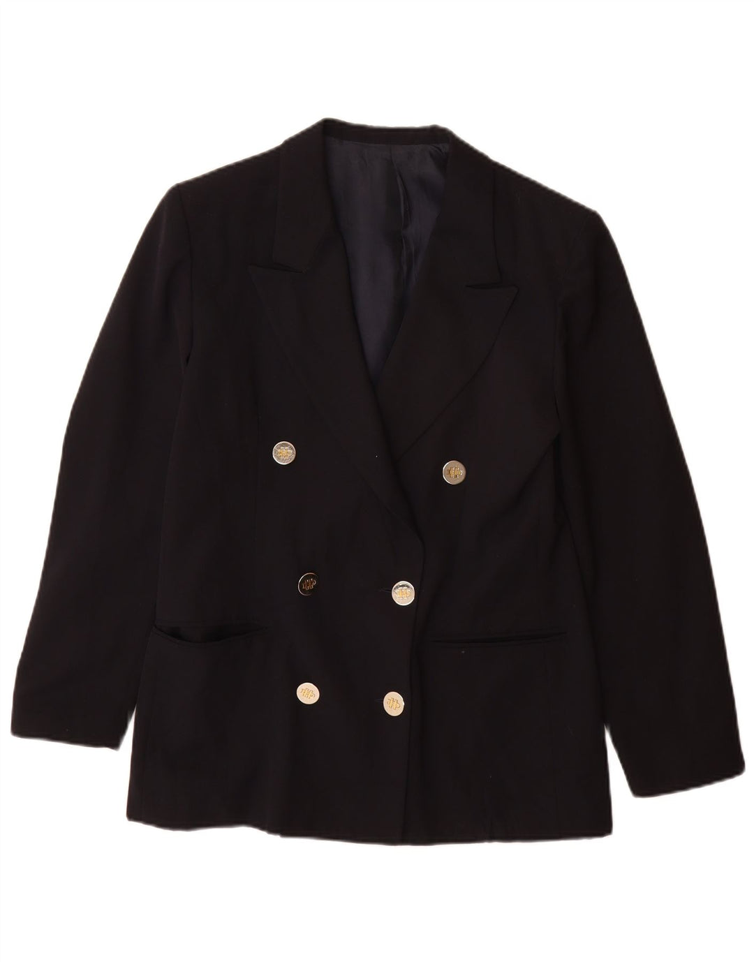 Daniel Hechter Dame Dobbeltradet Blazer Jacket UK 12 Medium Navy Blue
