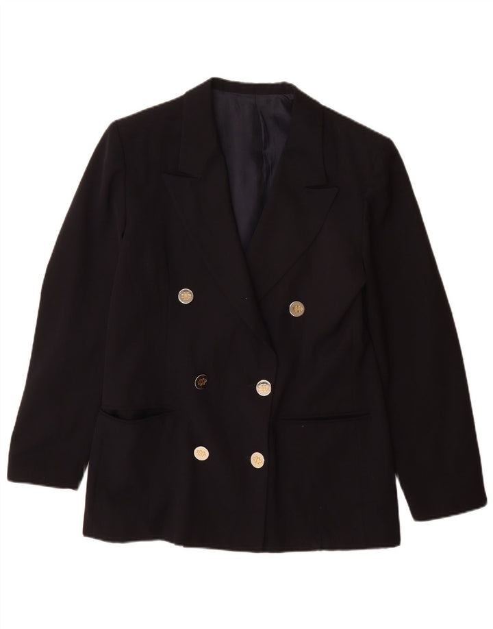 Daniel Hechter Dame Dobbeltradet Blazer Jacket UK 12 Medium Navy Blue