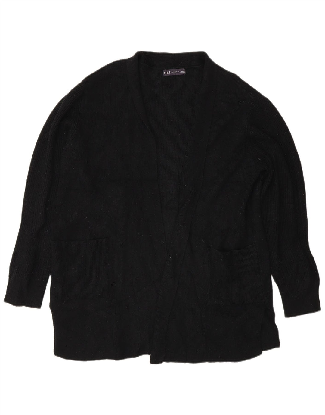 Marks & Spencer Dame Oversized Open Cardigan Sweater UK 18 XL Sort