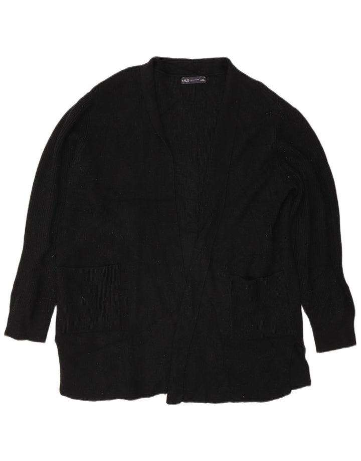 Marks & Spencer Dame Oversized Open Cardigan Sweater UK 18 XL Sort