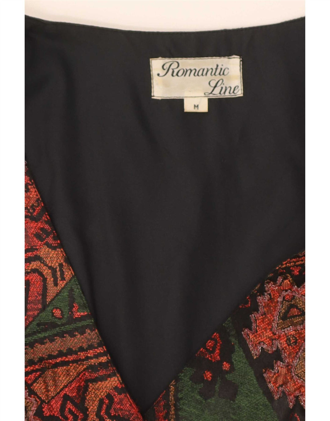 Vintage damevest UK 12 Medium Flerfarvet Patchwork Polyester