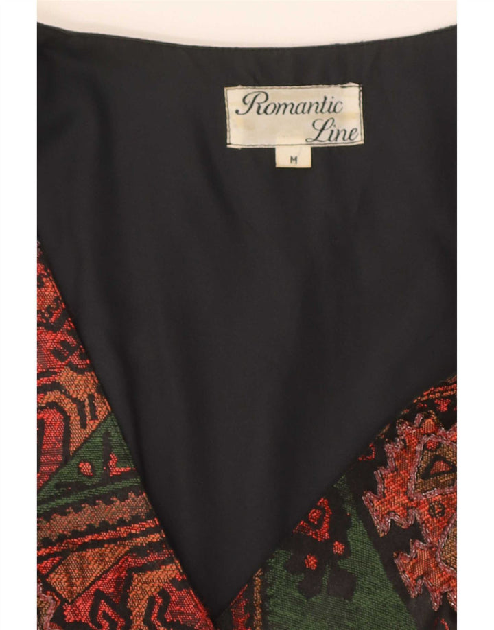 Vintage damevest UK 12 Medium Flerfarvet Patchwork Polyester