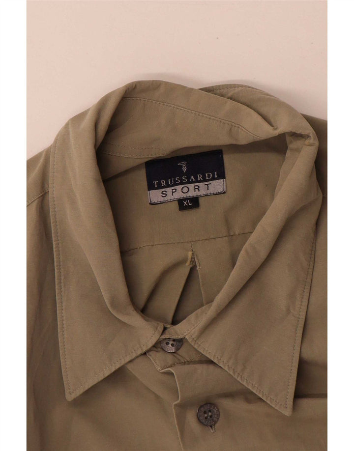 Trussardi herre Regular Fit skjorte XL Khaki
