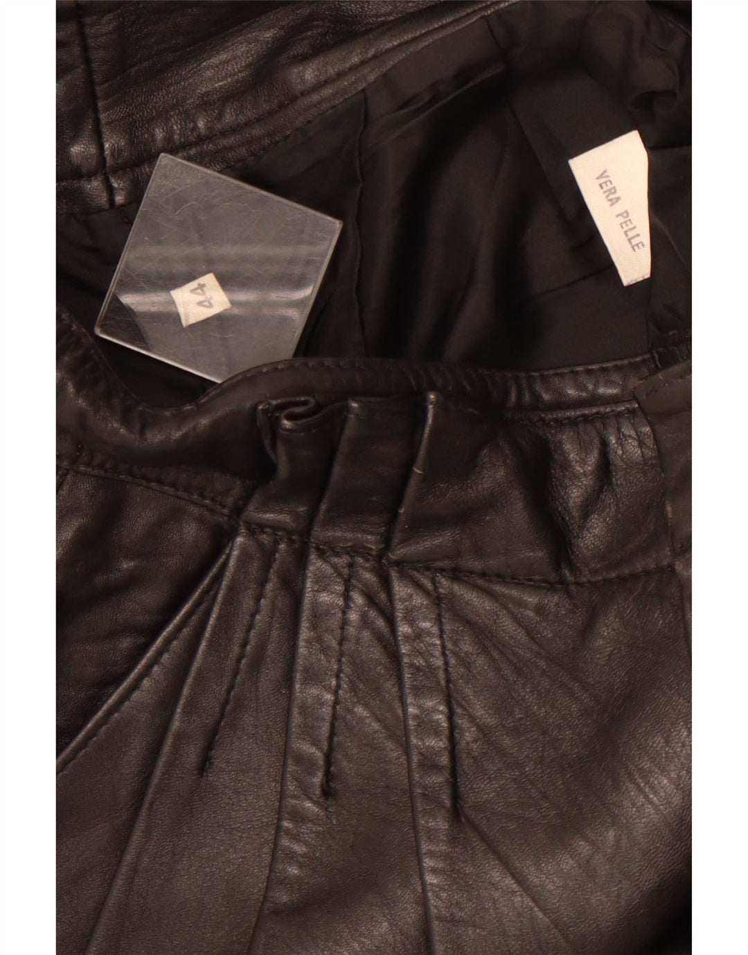 VINTAGE Pegged læderbukser til kvinder IT 44 Medium W26 L26 sort læder