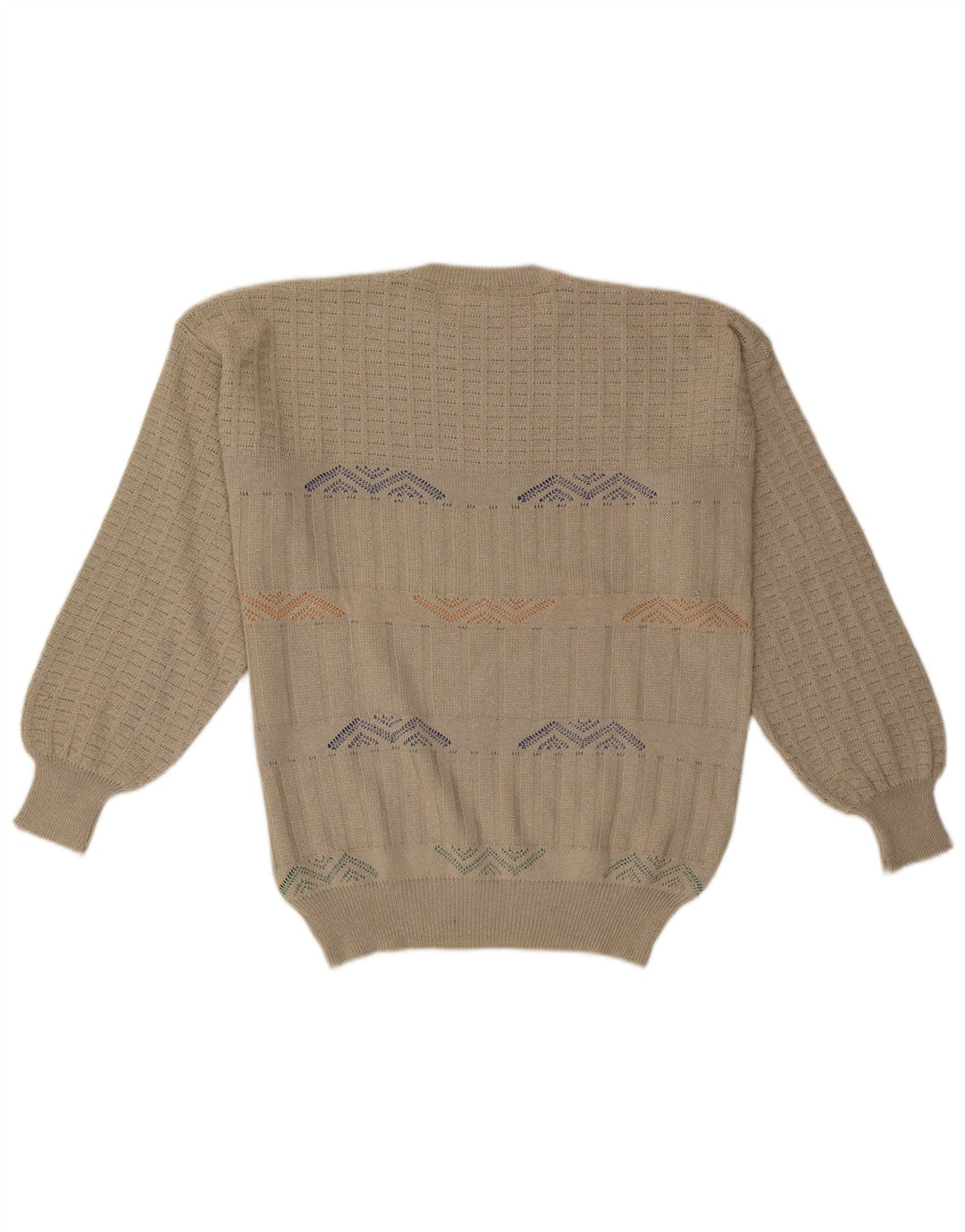MAPIER Herre Crew Neck Jumper Sweater Stor Beige Geometrisk